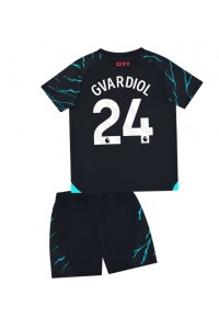 Manchester City Josko Gvardiol #24 Jalkapallovaatteet Lasten Kolmas peliasu 2023-24 Lyhythihainen (+ Lyhyet housut)